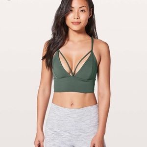 Green Lululemon Pushing Limits Bra